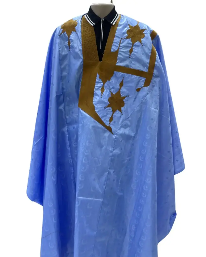 getzner bleu clair  – boubou 8m avec pantalon 1801