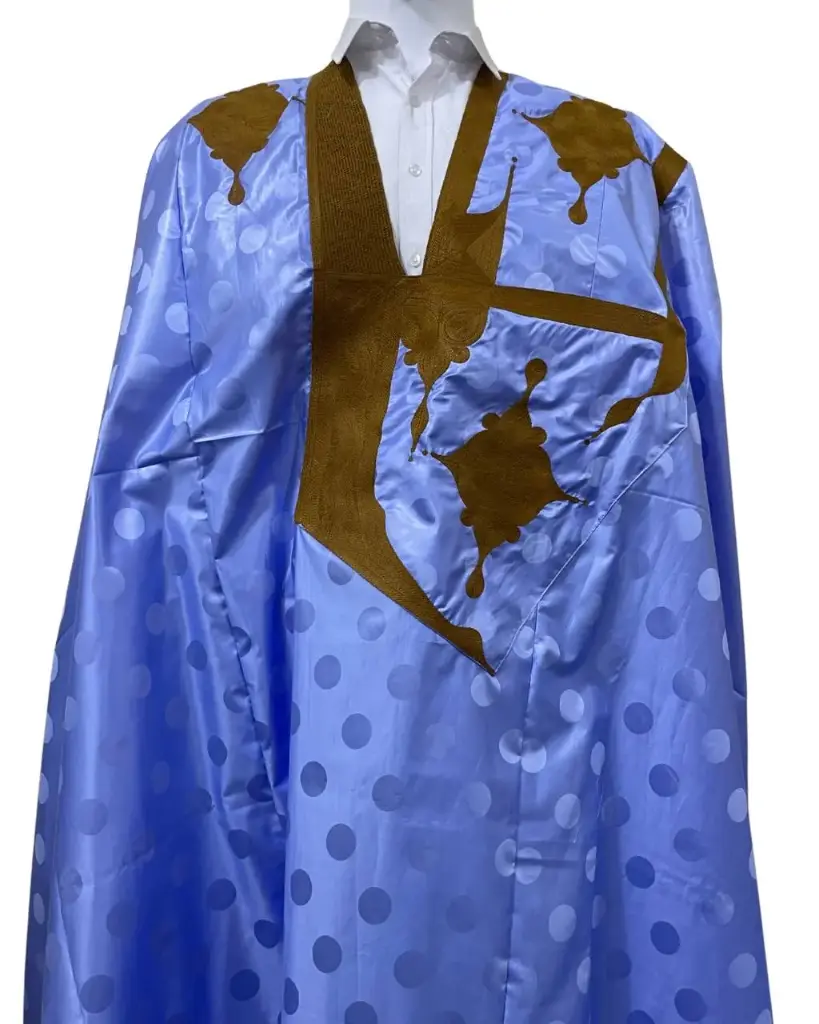 Azbi  bleu éclair  – boubou 8m avec pantalon 1203
