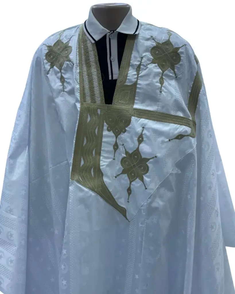 getzner blanc  – boubou 8m avec pantalon 1602