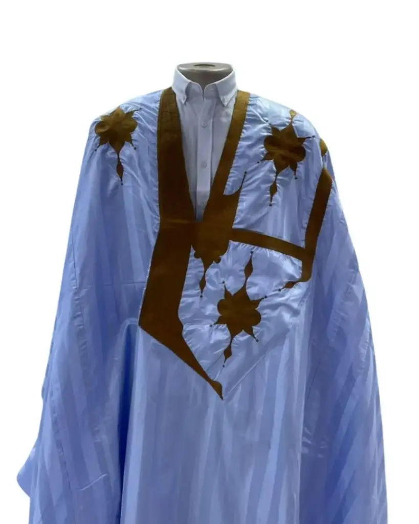 fussenegger bleu ciel  – boubou 10m avec pantalon 001