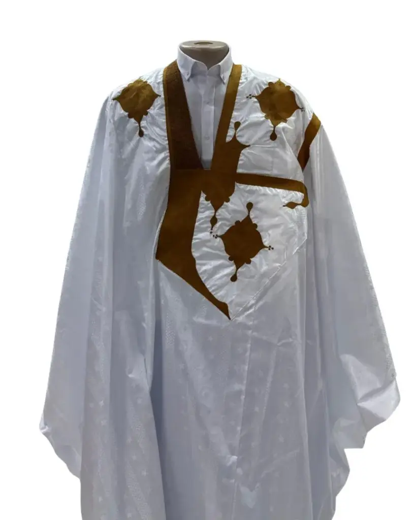 getzner blanc  – boubou 8m avec pantalon 1607