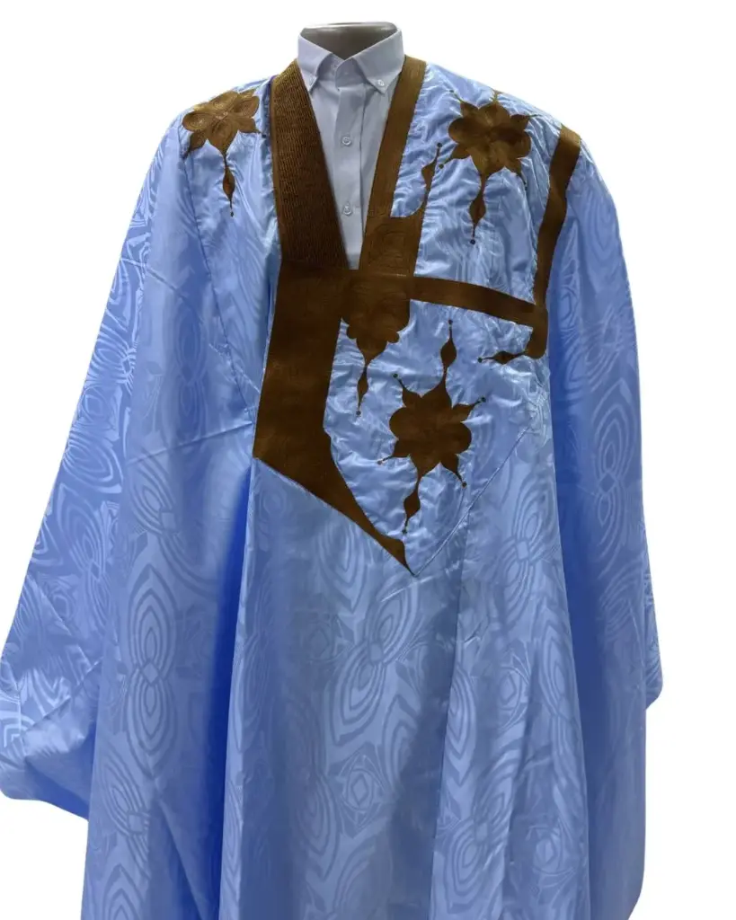 Azbi  bleu ciel  – boubou 8m avec pantalon, 1102