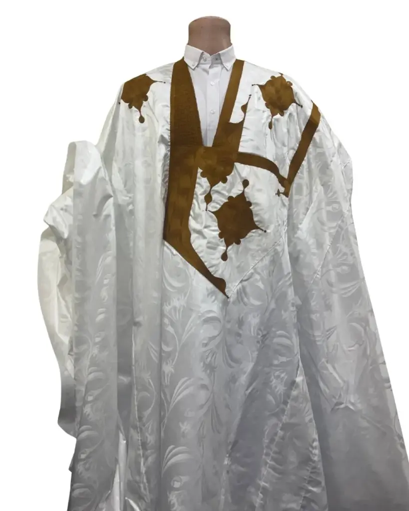 getzner blanc  – boubou 10m avec pantalon 1671