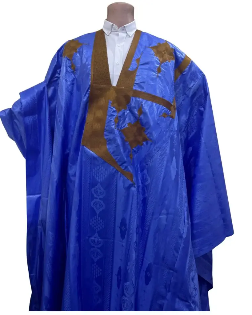 getzner bleu fonce  – boubou 10m avec pantalon 1972