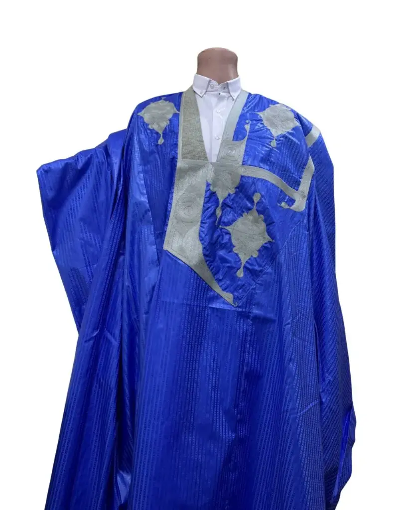Azbi  bleu fonce  – boubou 8m avec pantalon 1308