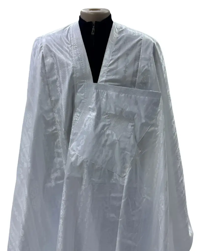 getzner blanc  – boubou 8m avec pantalon simple 1632