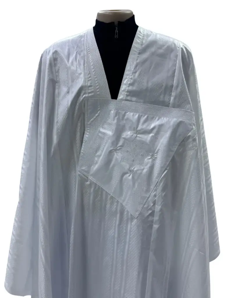 getzner blanc  – boubou 8m avec pantalon simple 1633