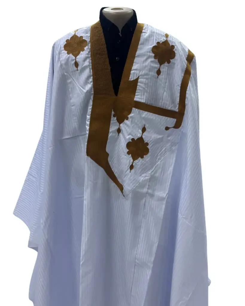 بزاه ولاته أبيض دراعة 8م بانتلوه مخيط 004