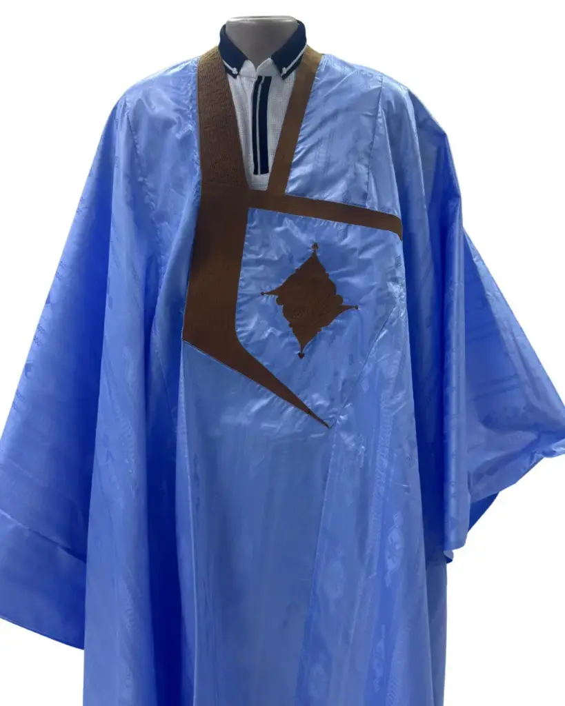 getzner bleu éclair  – boubou 8m avec pantalon lhbeyl 1851 