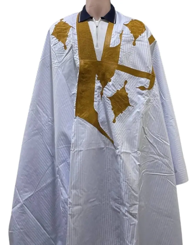 بزاه ولاته أبيض دراعة 8م بانتلوه مخيط 001