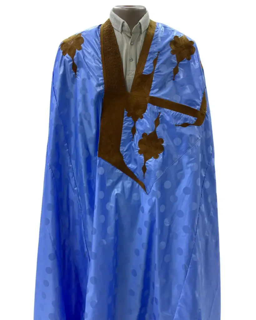  Azbi  bleu éclair  – boubou 10m avec pantalon 1062