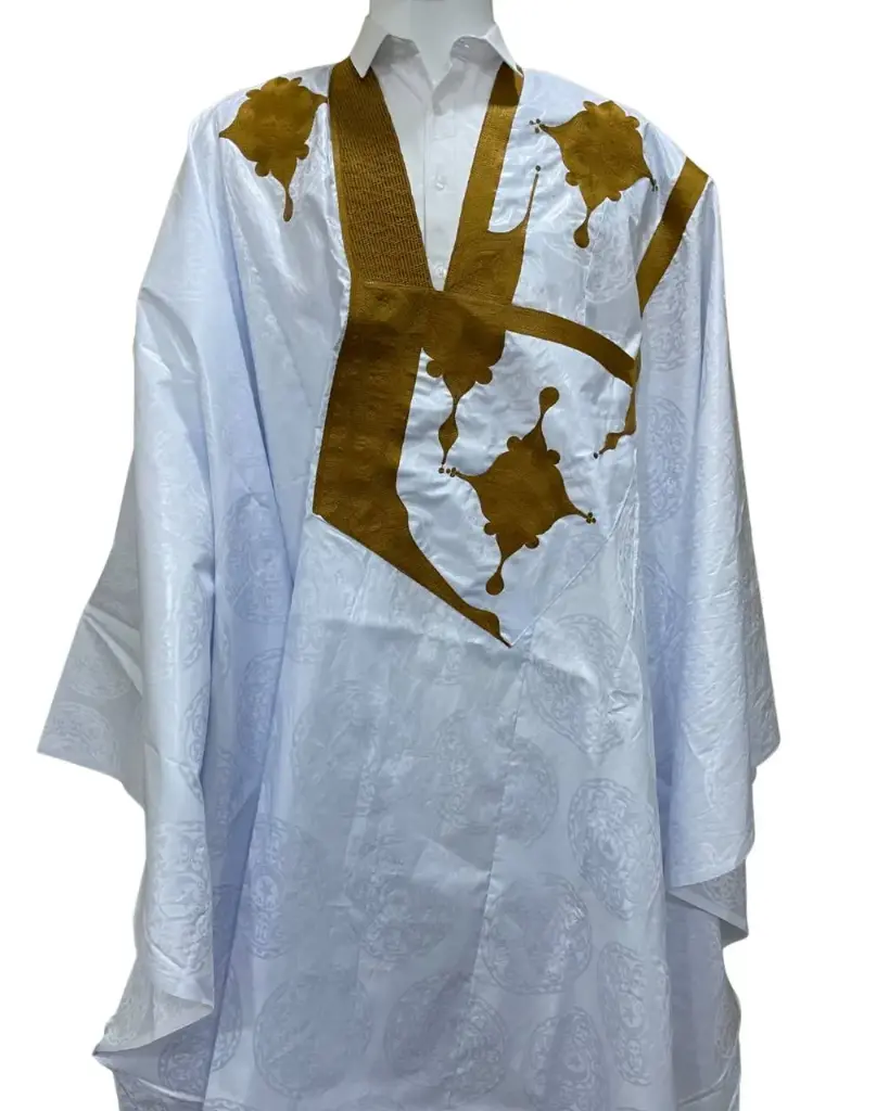 أزبي أبيض دراعة 8م بانتلوه مخيط 004