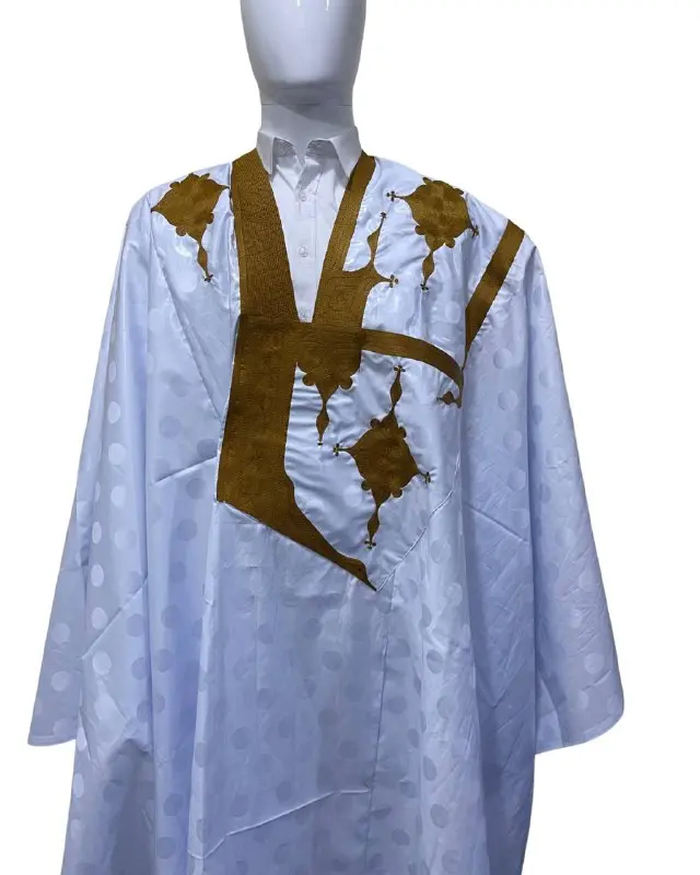 أزبي أبيض دراعة 8م بانتلوه مخيط 004