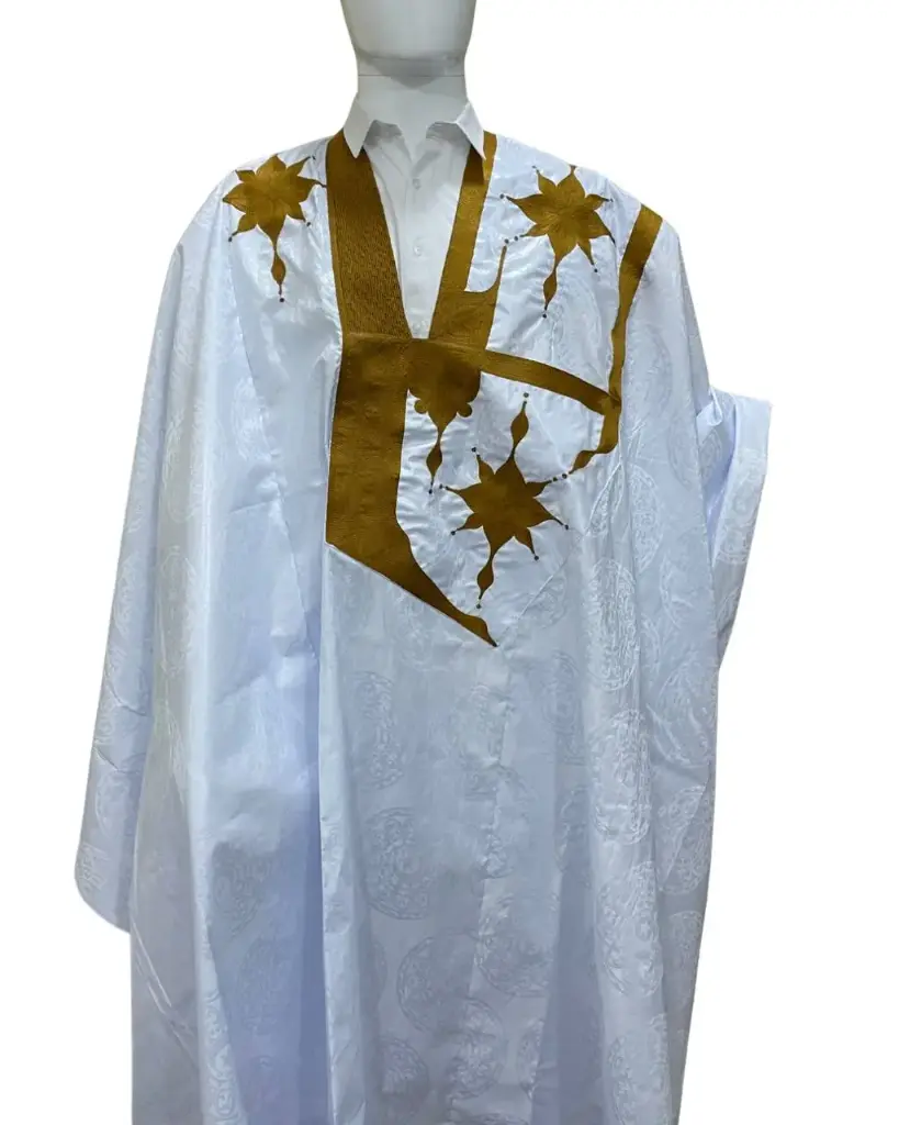 أزبي أبيض دراعة 8م بانتلوه مخيط 006 