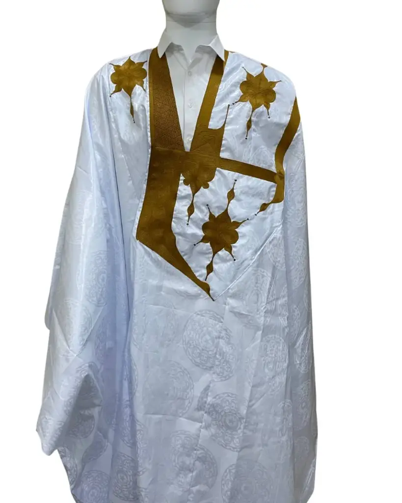 أزبي أبيض دراعة 8م بانتلوه مخيط 008