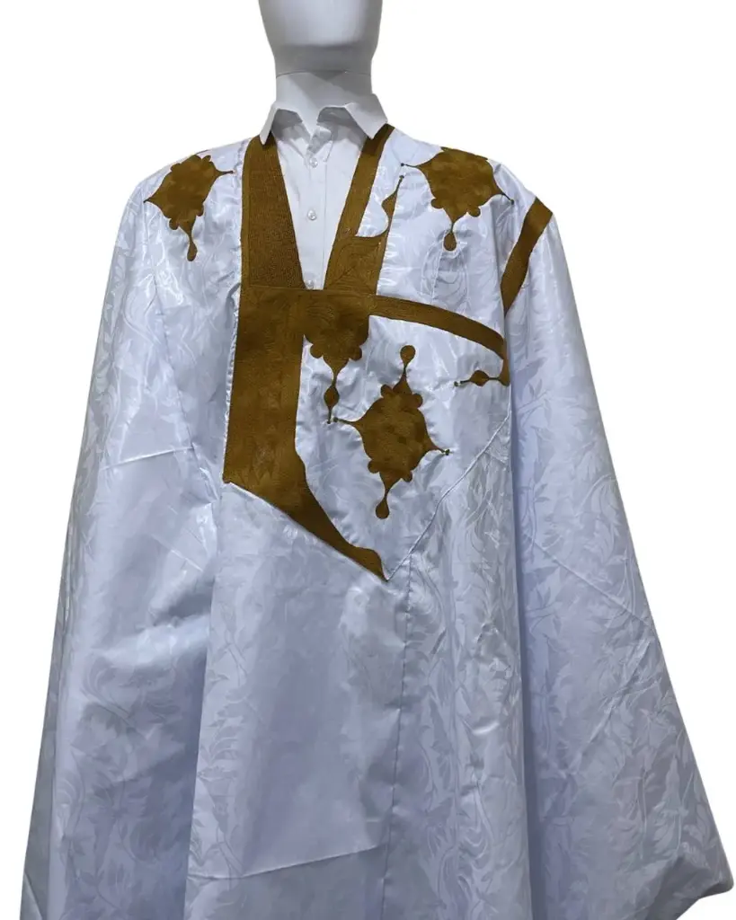 أزبي أبيض دراعة 8م بانتلوه مخيط 009