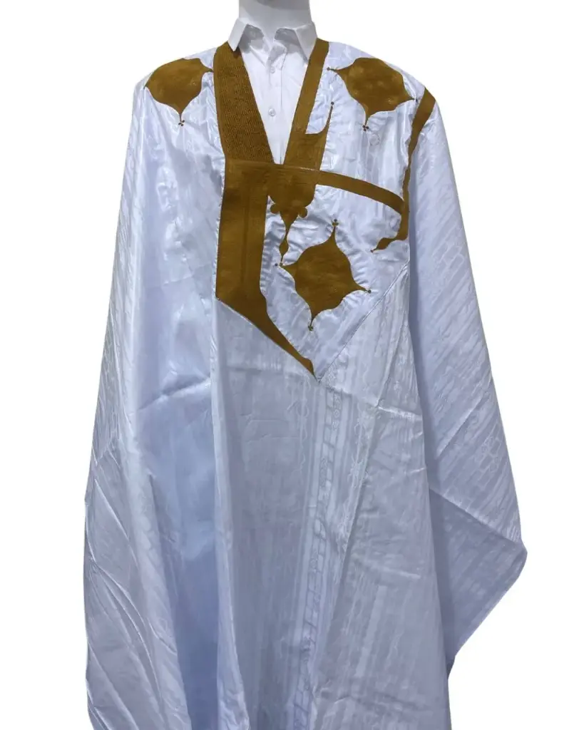  Azbi blanc – boubou 8m avec pantalon, design moderne   1033