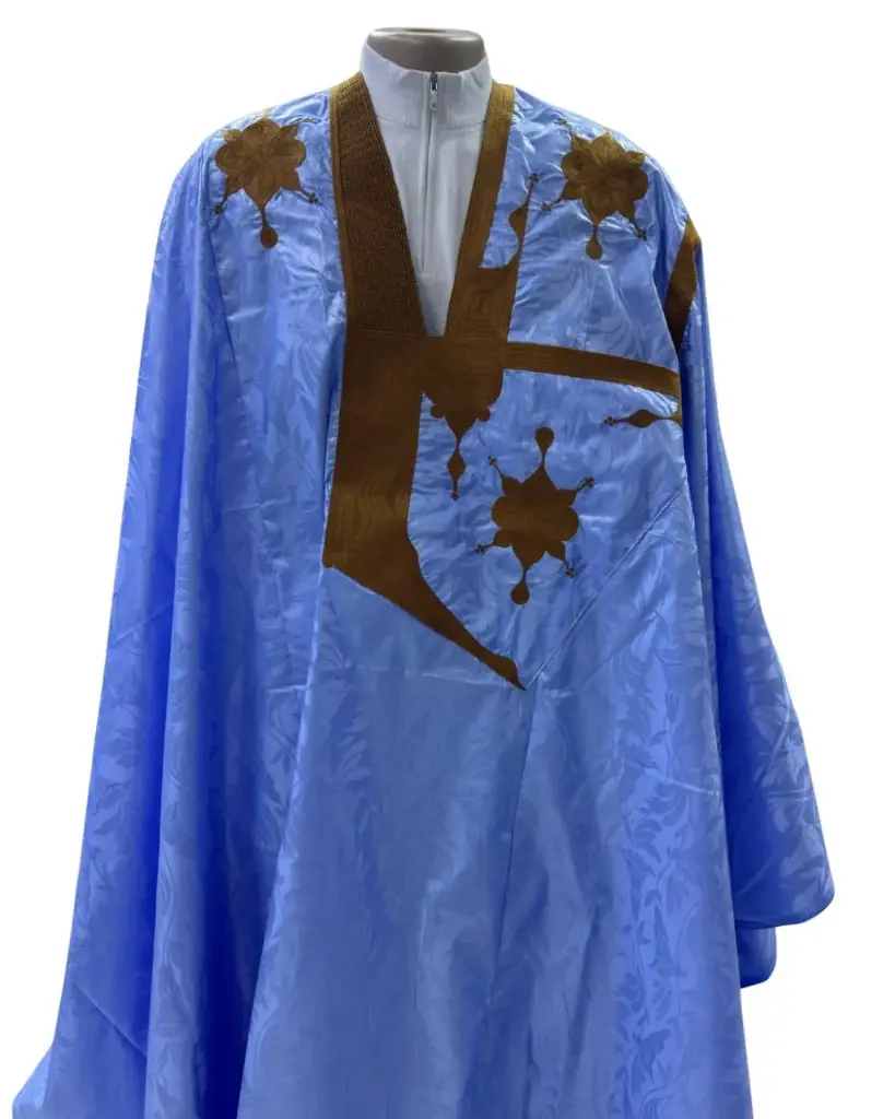 Azbi  bleu éclair  – boubou 8m avec pantalon 1211