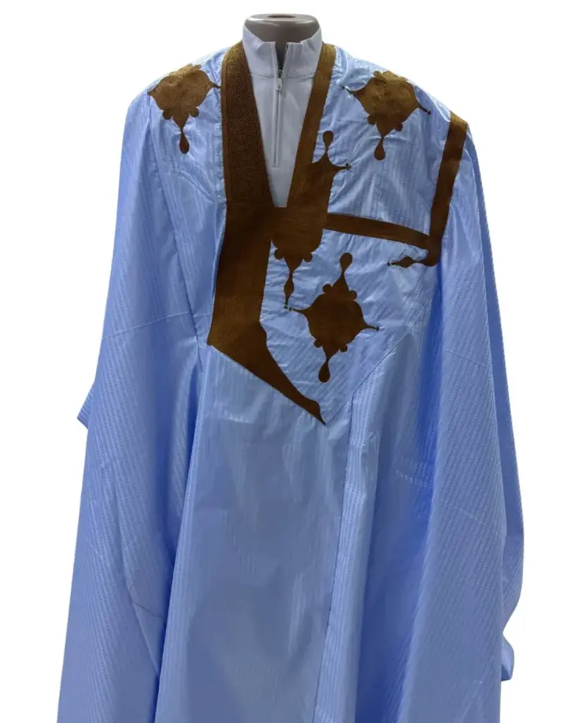  Azbi  bleu ciel  – boubou 8m avec pantalon, 1106