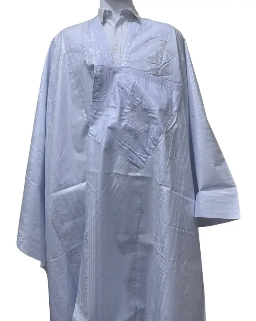 Azbi blanc – boubou 8m avec pantalon simple 1422