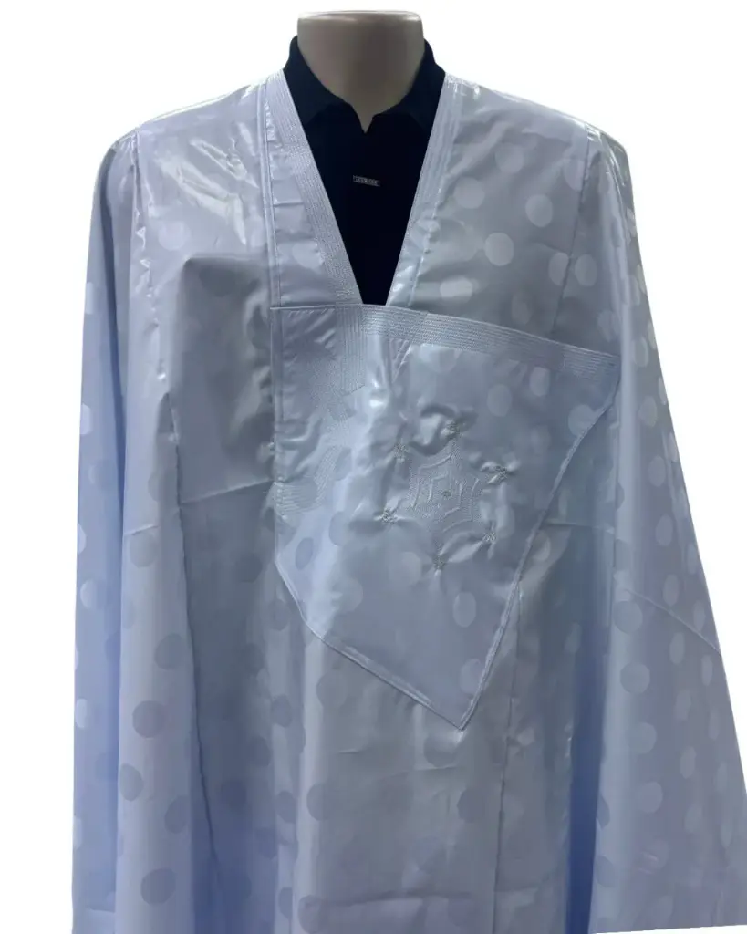 Azbi blanc – boubou 8m avec pantalon simple.  1404