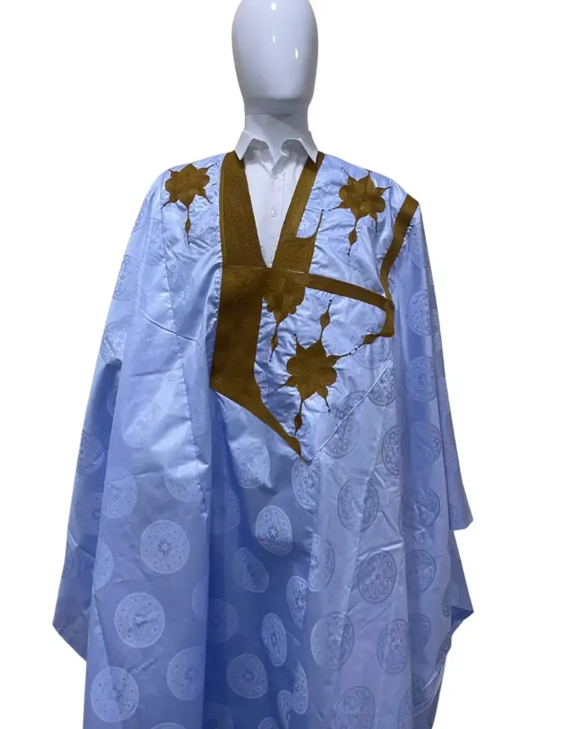 getzner bleu ciel  – boubou 8m avec pantalon 1702