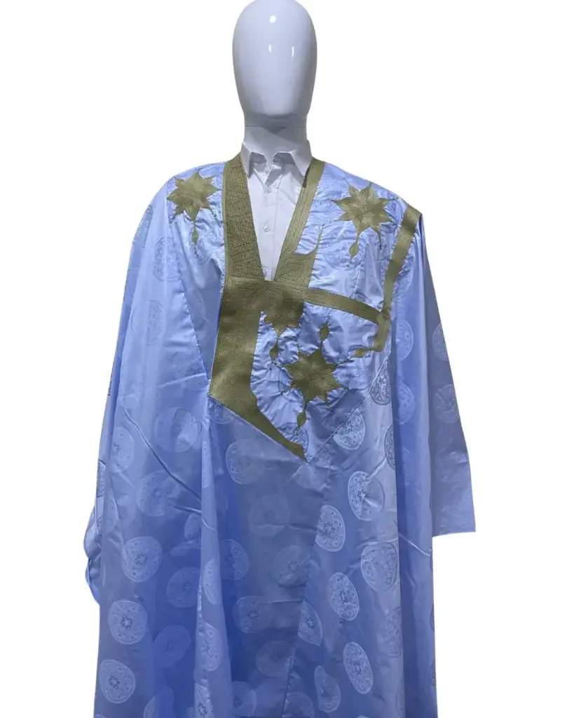 getzner bleu ciel  – boubou 8m avec pantalon 1704