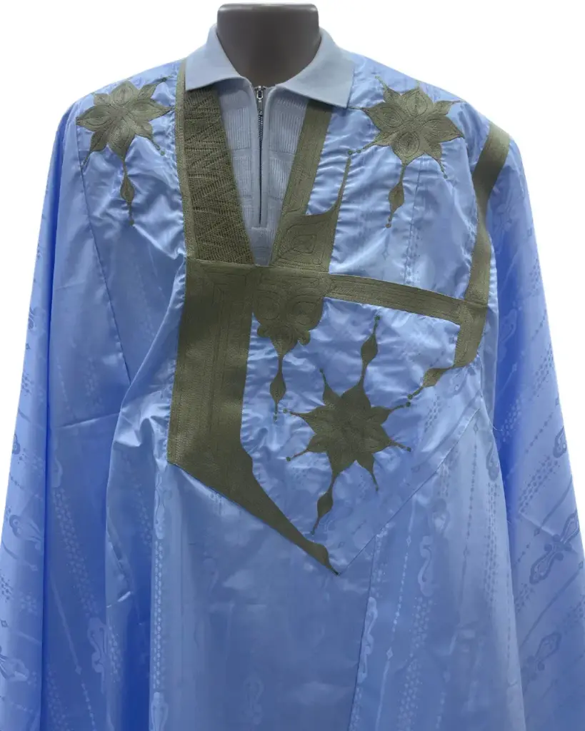 getzner bleu ciel  – boubou 8m avec pantalon 1704