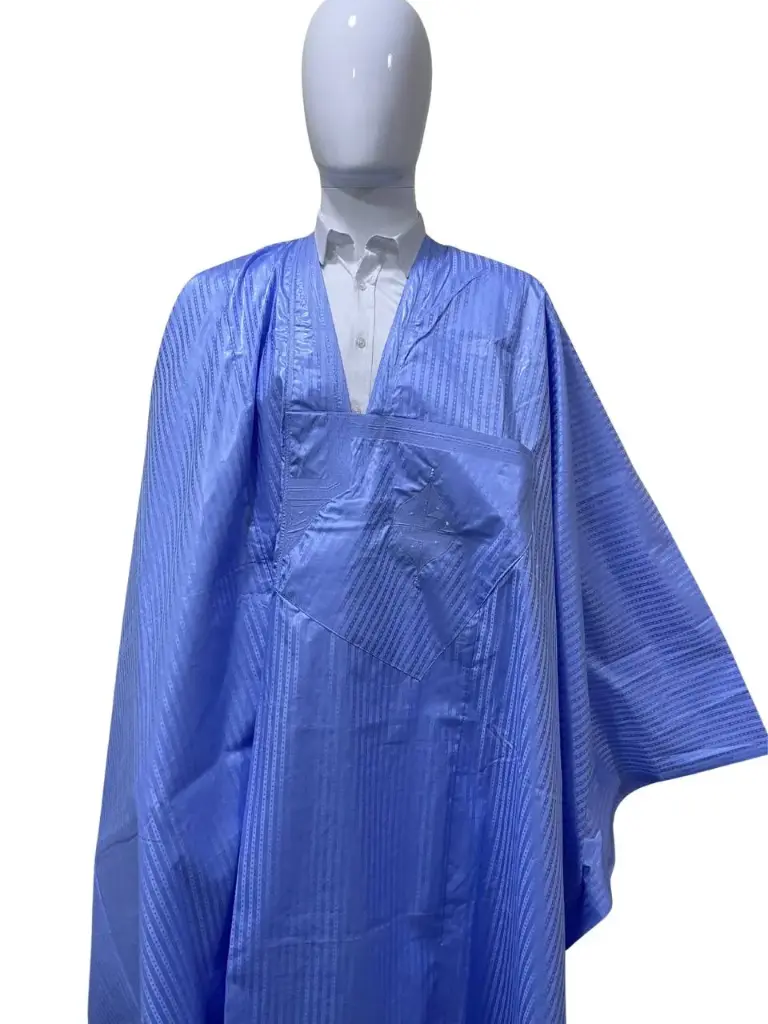 fussenegger bleu eclair – boubou 8m avec pantalon simple  004