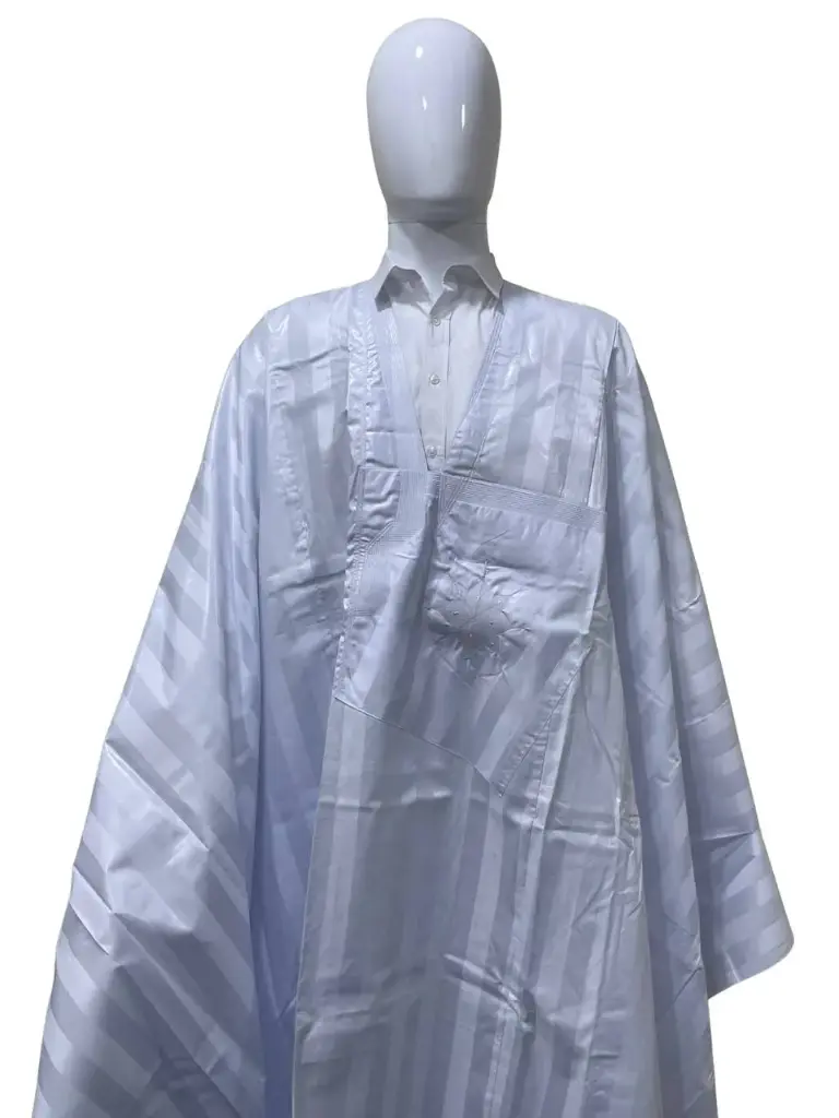  fussenegger blanc  – boubou 8m avec pantalon simple 001 