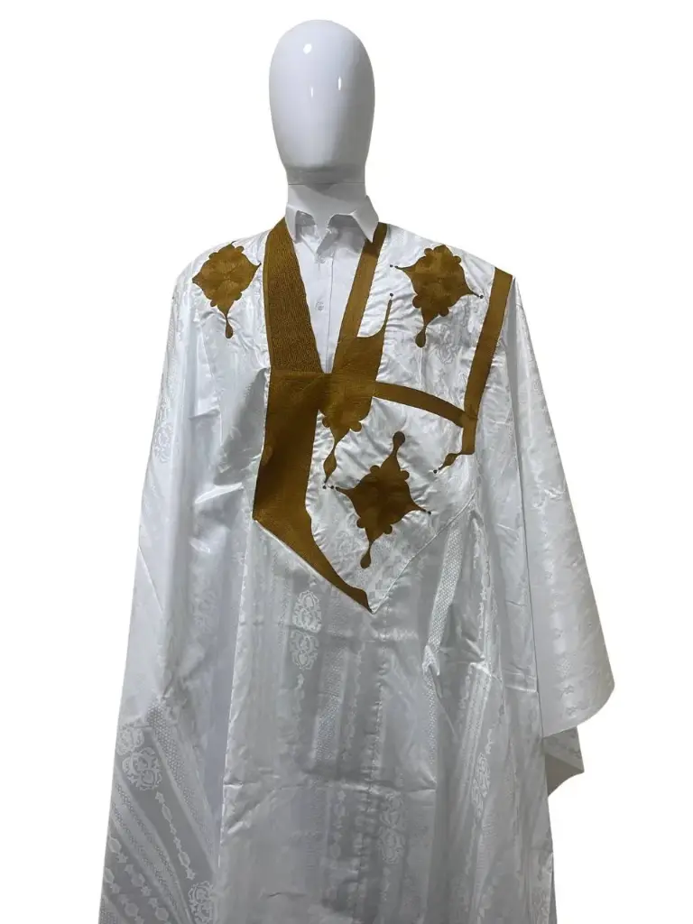 getzner blanc  – boubou 8m avec pantalon 1612