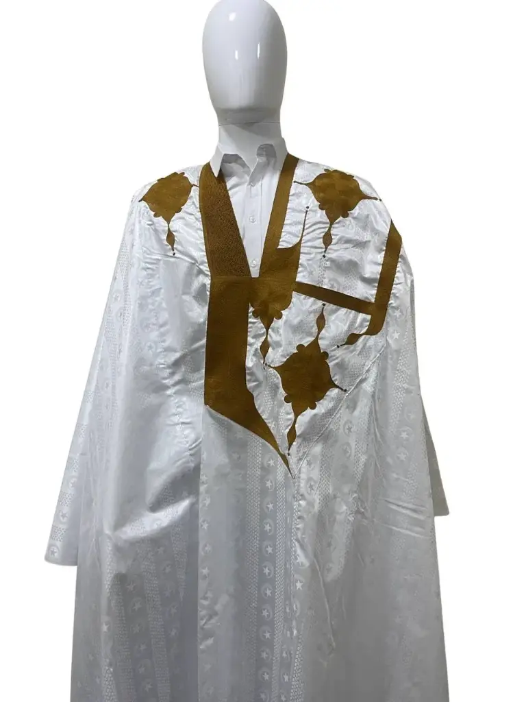 getzner blanc  – boubou 8m avec pantalon 1613