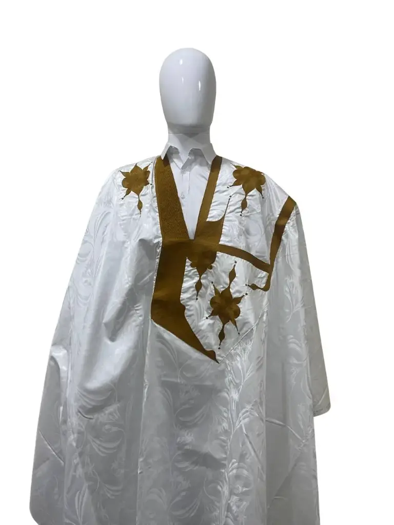 getzner blanc  – boubou 8m avec pantalon 1614