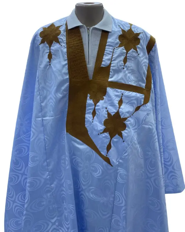 getzner bleu ciel  – boubou 8m avec pantalon 1705