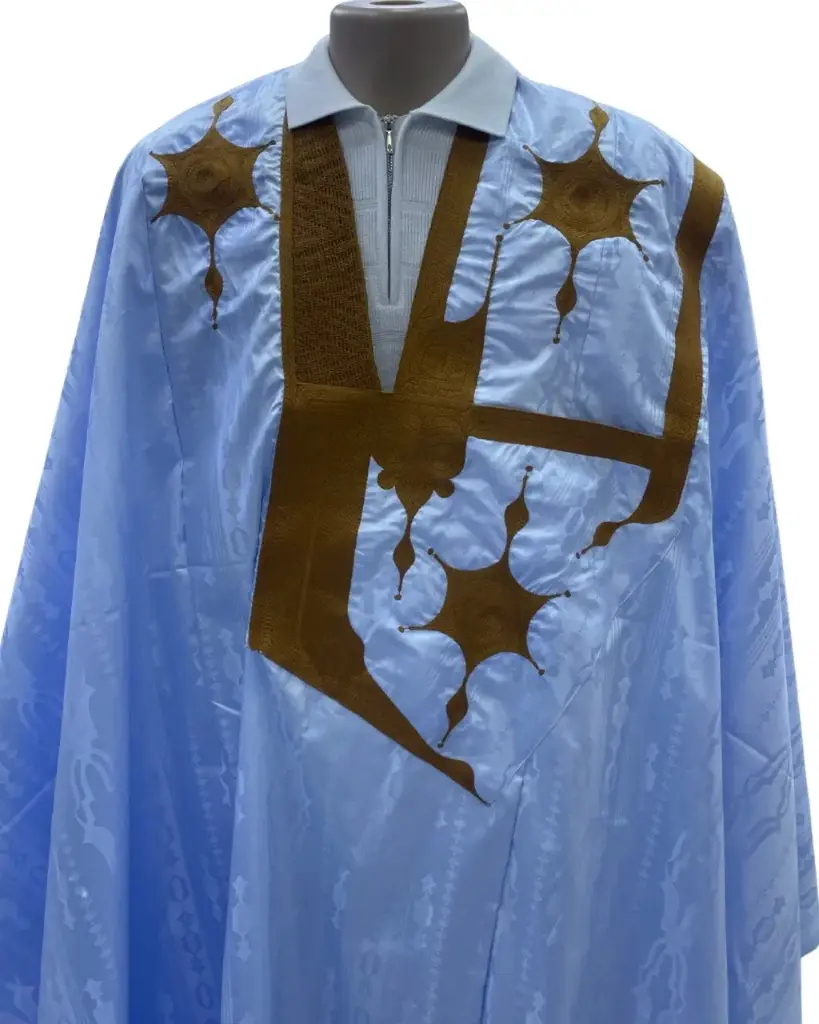 getzner bleu ciel  – boubou 8m avec pantalon 1707