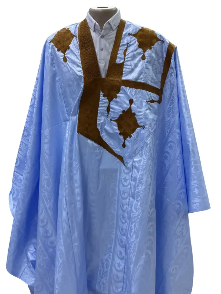 Azbi  bleu ciel  – boubou 8m avec pantalon 1109