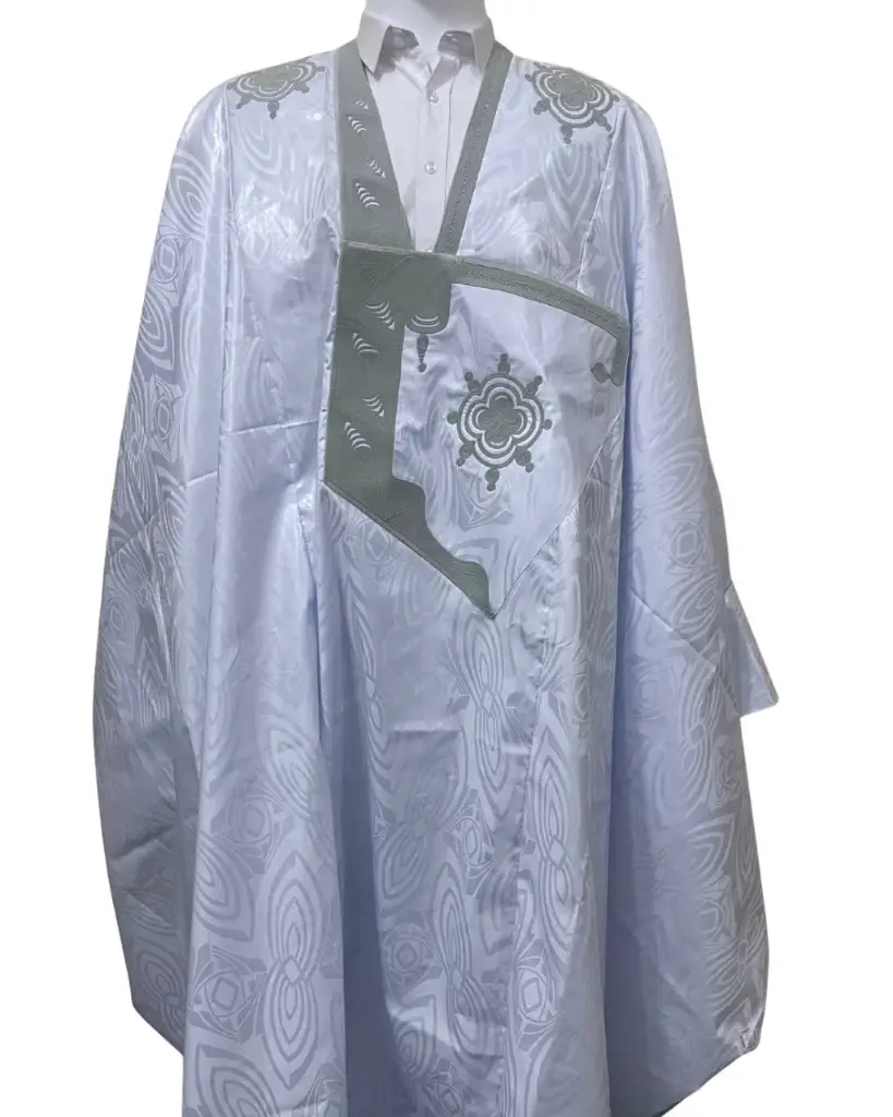 أزبي أبيض دراعة 8م بانتلوه مخيط 1014