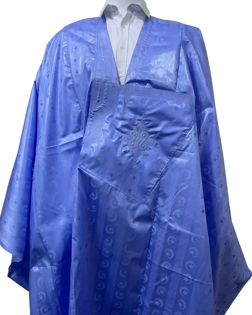 getzner bleu eclair  – boubou 8m avec pantalon simple 1834