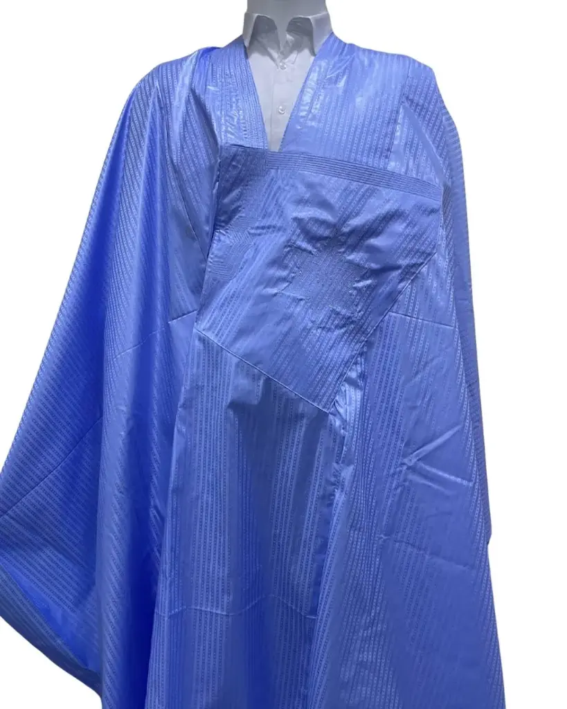  Azbi  bleu clair  – boubou 8m avec pantalon simple, 1467