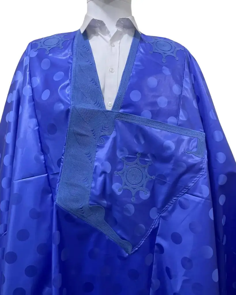 Azbi  bleu fonce  – boubou 8m avec pantalon 1312