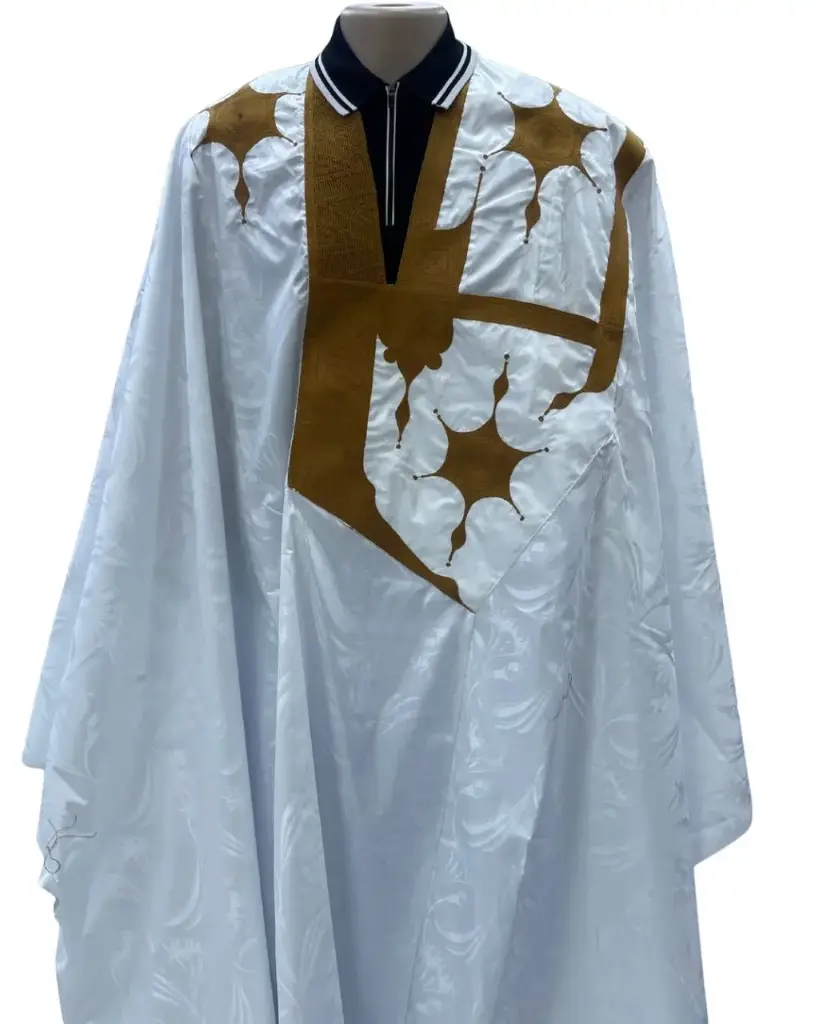 getzner blanc  – boubou 8m avec pantalon 1616