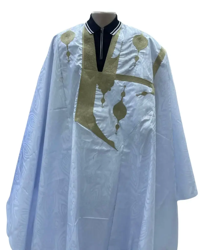 أزبي أبيض دراعة 8م بانتلوه مخيط 1022