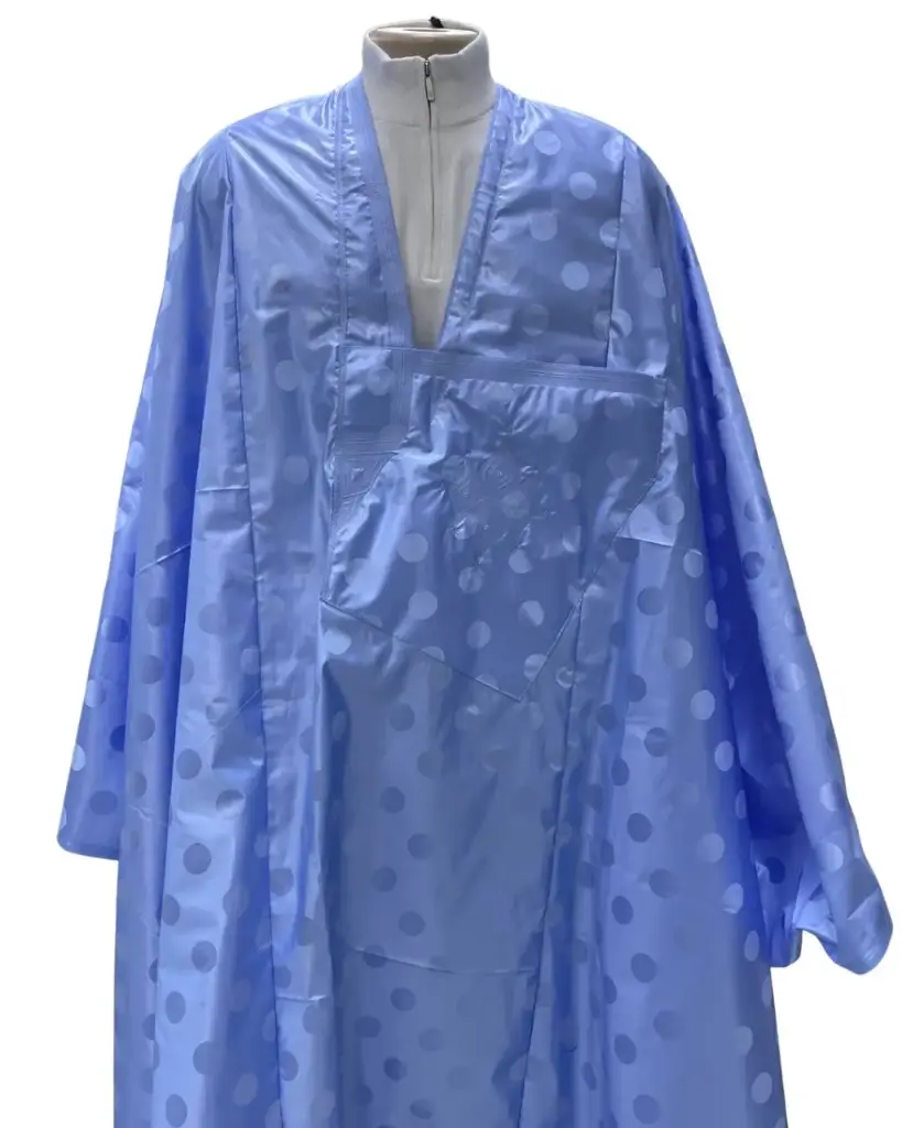  Azbi  bleu clair  – boubou 8m avec pantalon simple, 1468