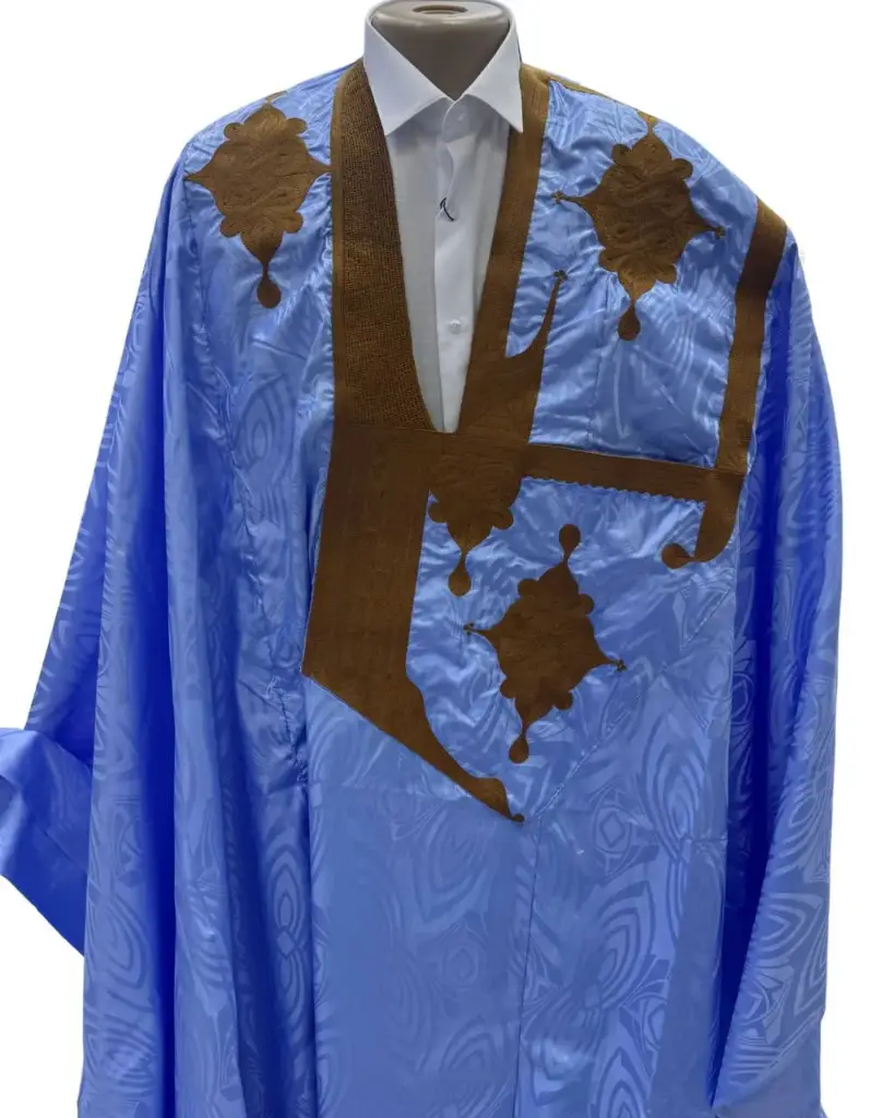 Azbi  bleu éclair  – boubou 8m avec pantalon 1223