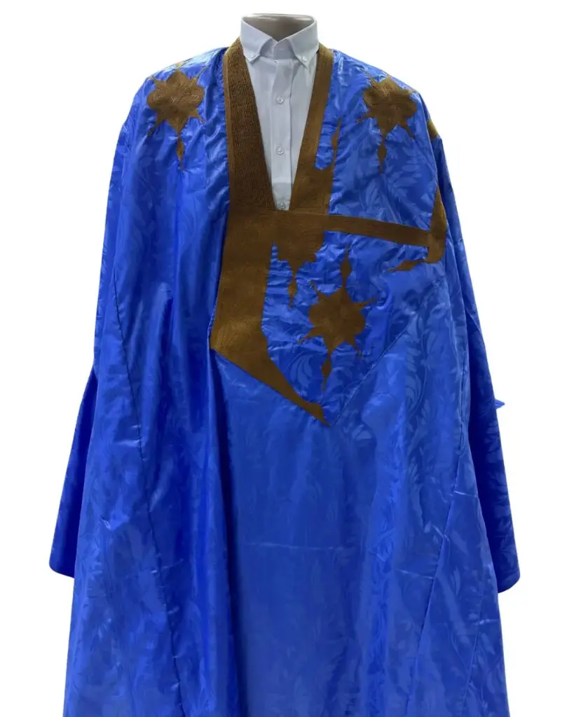 Azbi  bleu fonce  – boubou 10m avec pantalon 1581