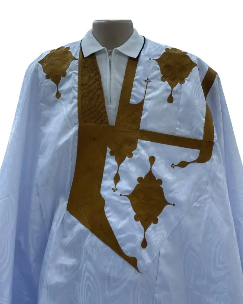 الباشا أبيض دراعة 8م بانتلوه مخيط 3002