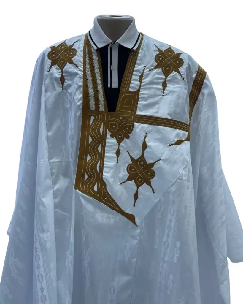 getzner blanc  – boubou 8m avec pantalon 1603