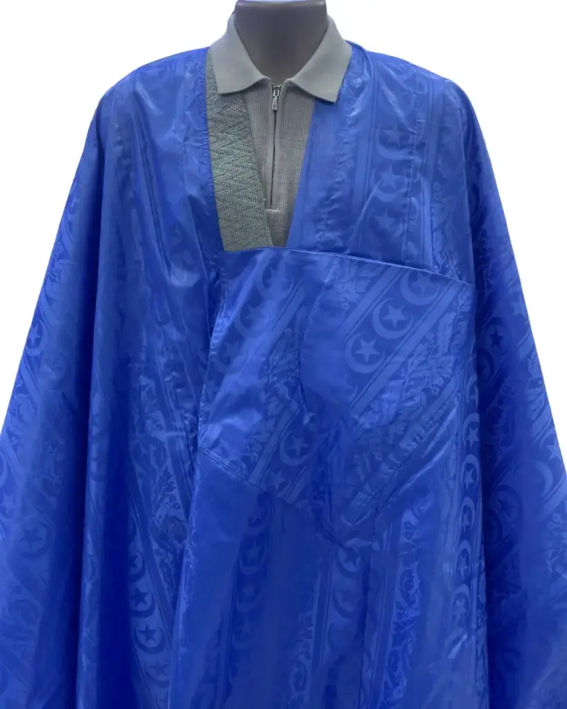  Azbi  bleu fonce  – boubou 8m avec pantalon simple 1487