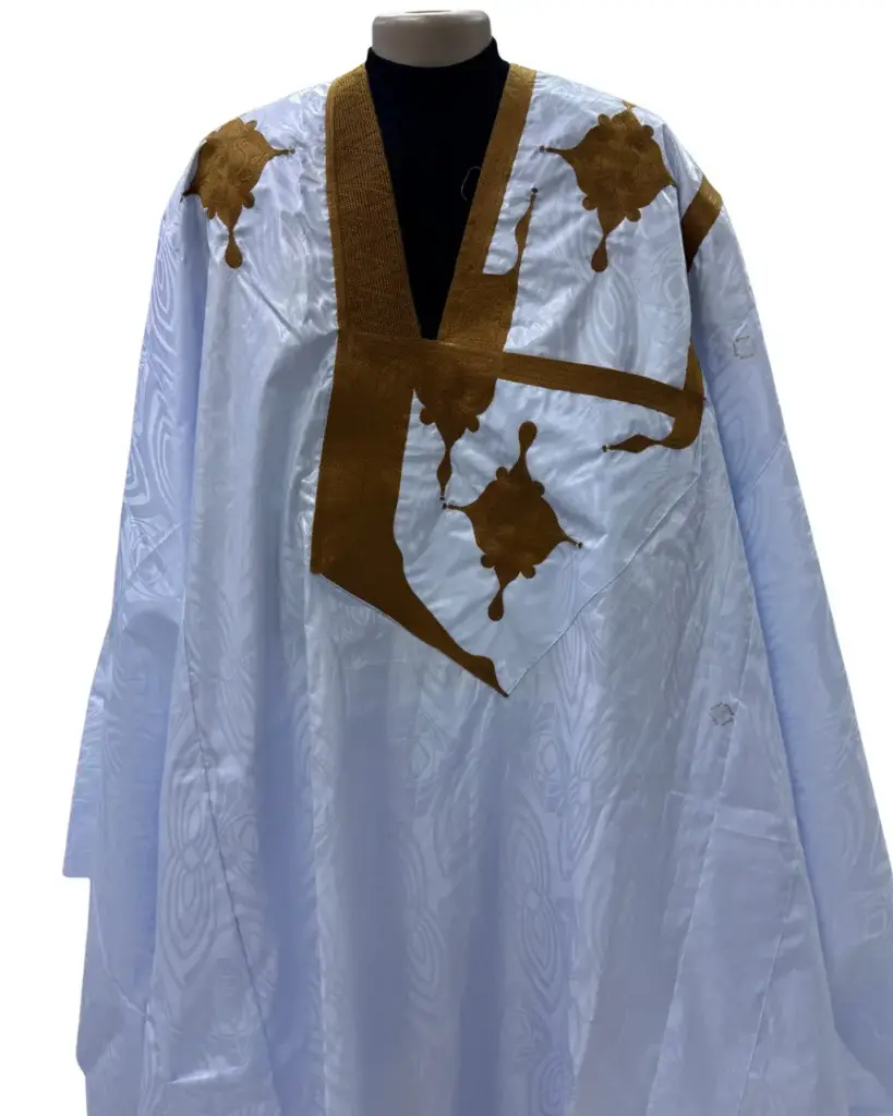 Azbi blanc – boubou 10m avec pantalon 1502