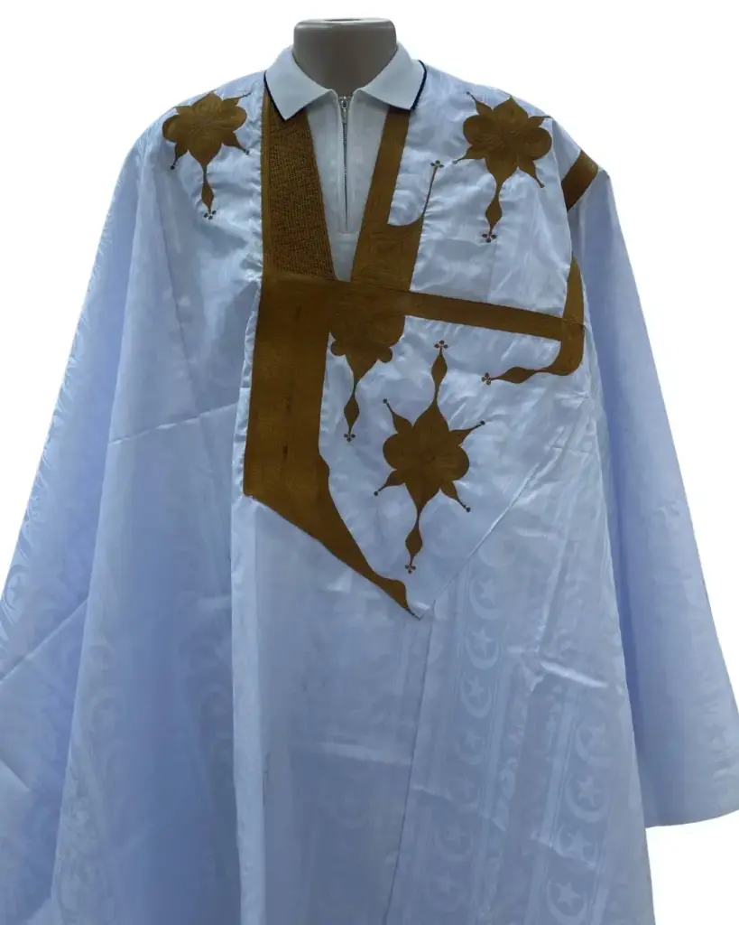 المقدم أبيض دراعة 8م بانتلوه مخيط 4001